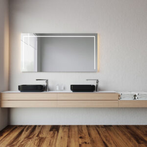 ELEIZA ist ein Badspiegel mit Beleuchtung Links Rechts Oben